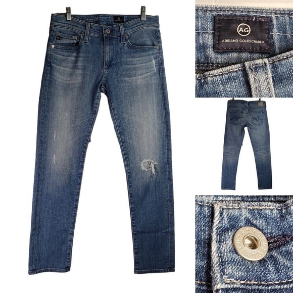 AG Adriano Goldschmied Jeans Womens 26 R The Nolan Relaxed Slim Distressed - Picture 1 of 13